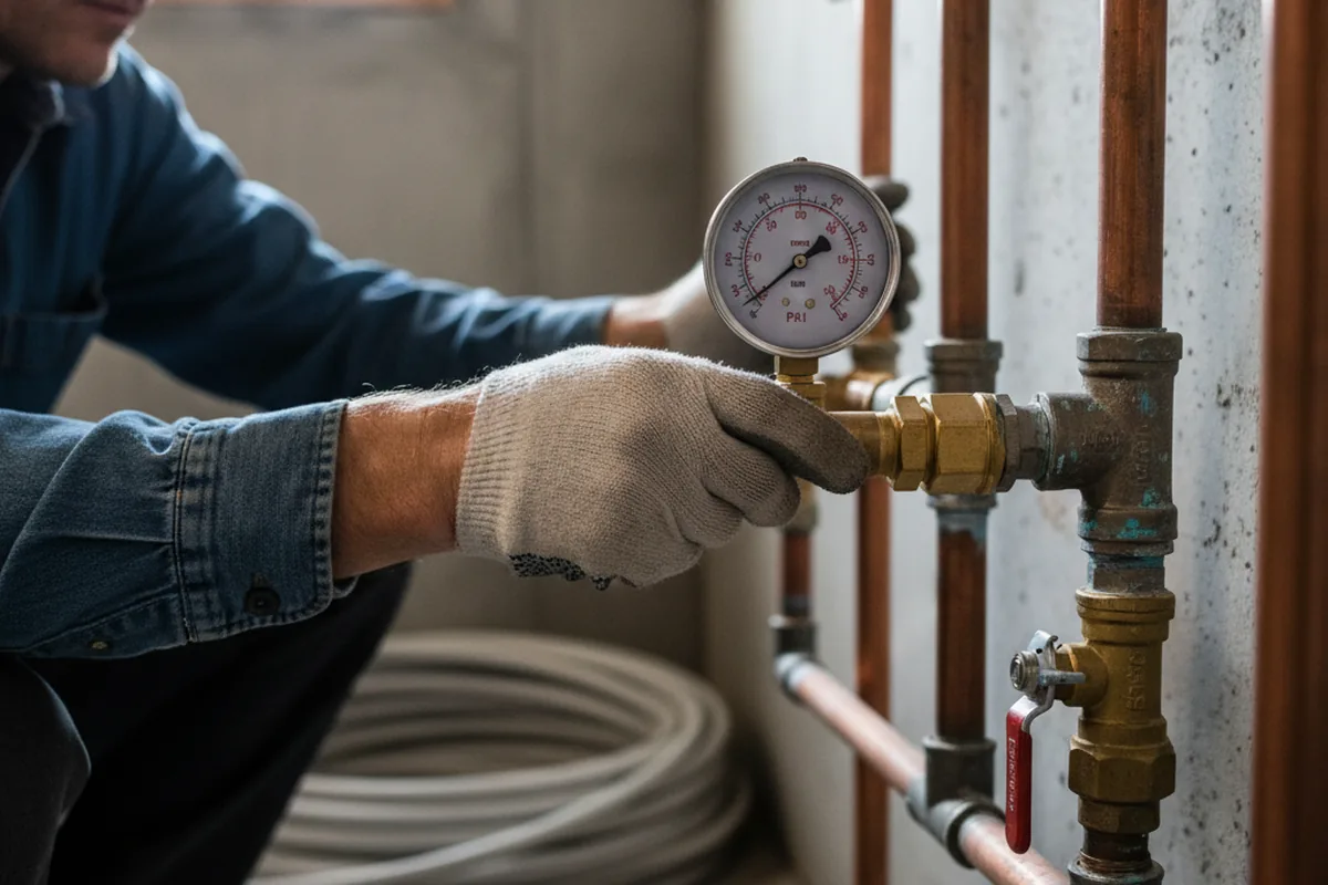 Pressure testing a repaired line during Water Line Repair in Roselle Park
